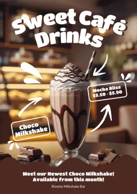 Brown Retro Drink Promotion Poster