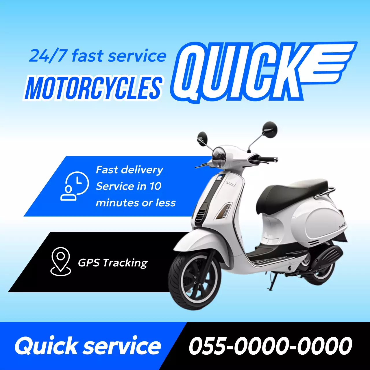 iklan pengiriman modern berwarna biru