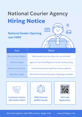 blue modern courier recruitment