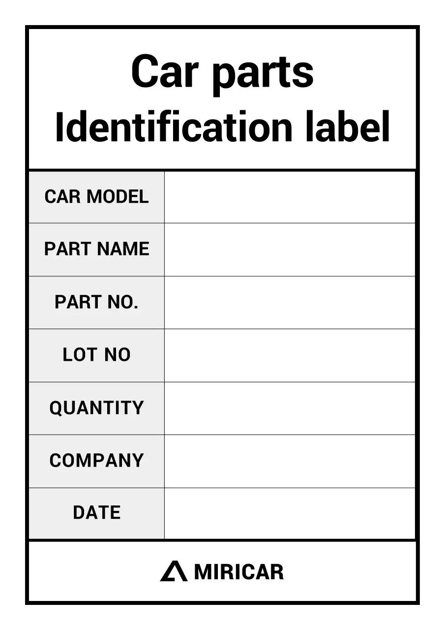 black simple car parts document