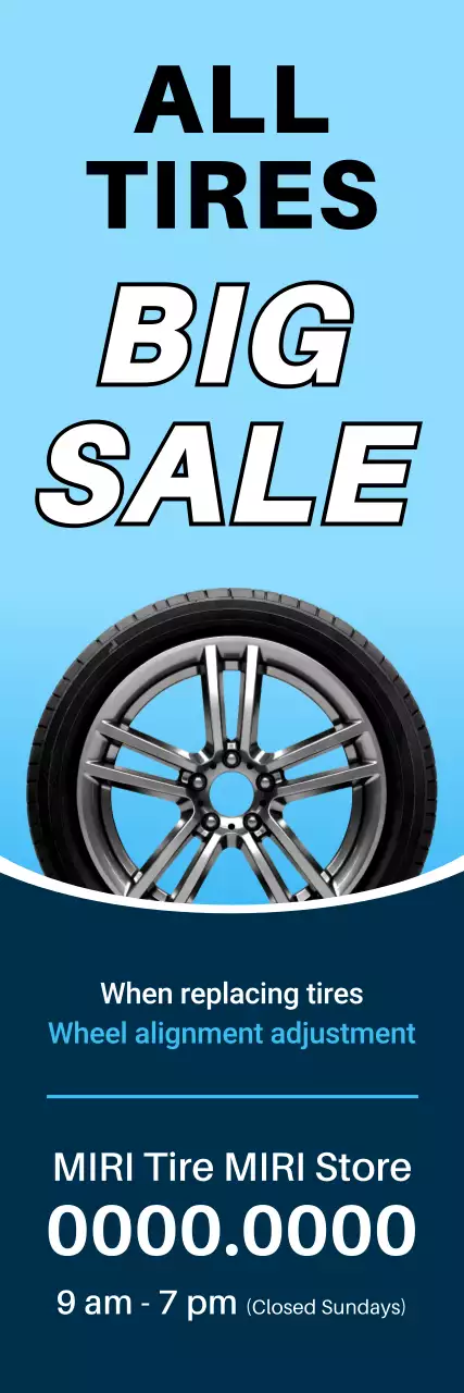 promoção de venda de pneus modernos azuis