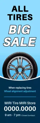 promoção de venda de pneus modernos azuis