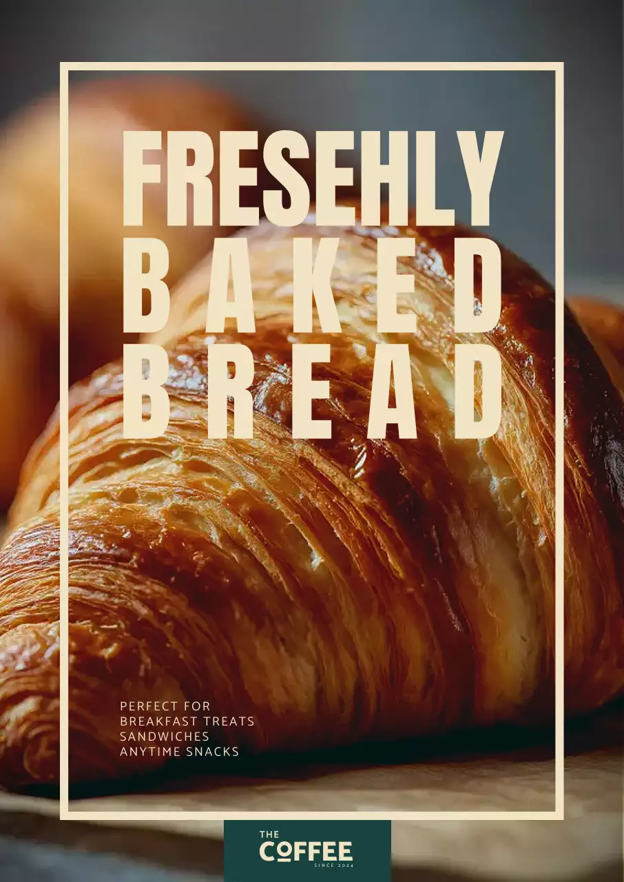 갈색 모던 베이커리 광고