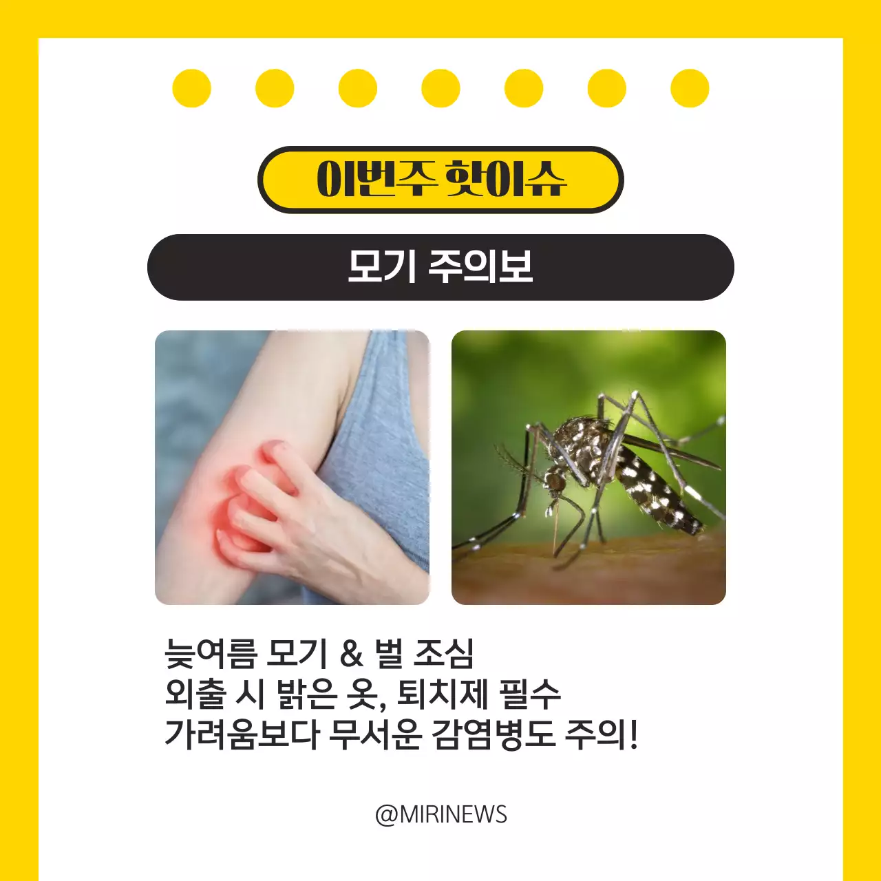 노란색 깔끔한 주간 뉴스 소식