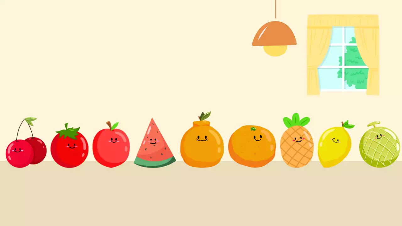 베이지 방에 아기자기한 과일 친구들