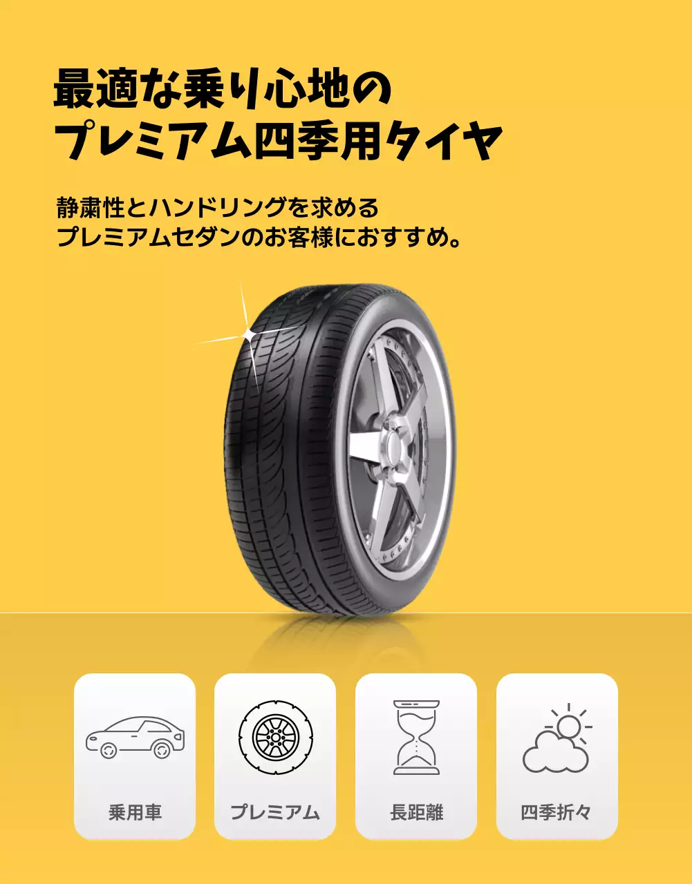 黄色 モダン タイヤ ポスター