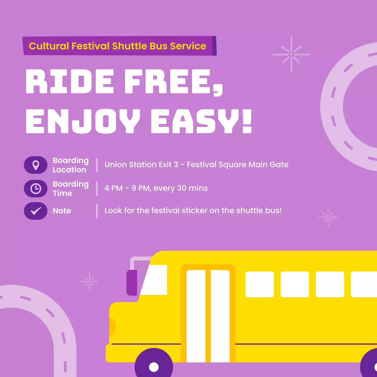 promoção do festival roxo moderno