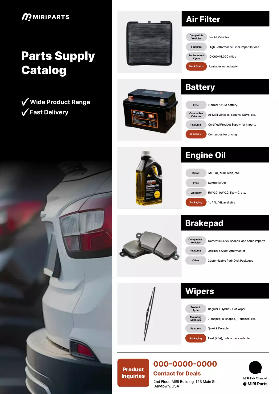 black modern automotive catalog