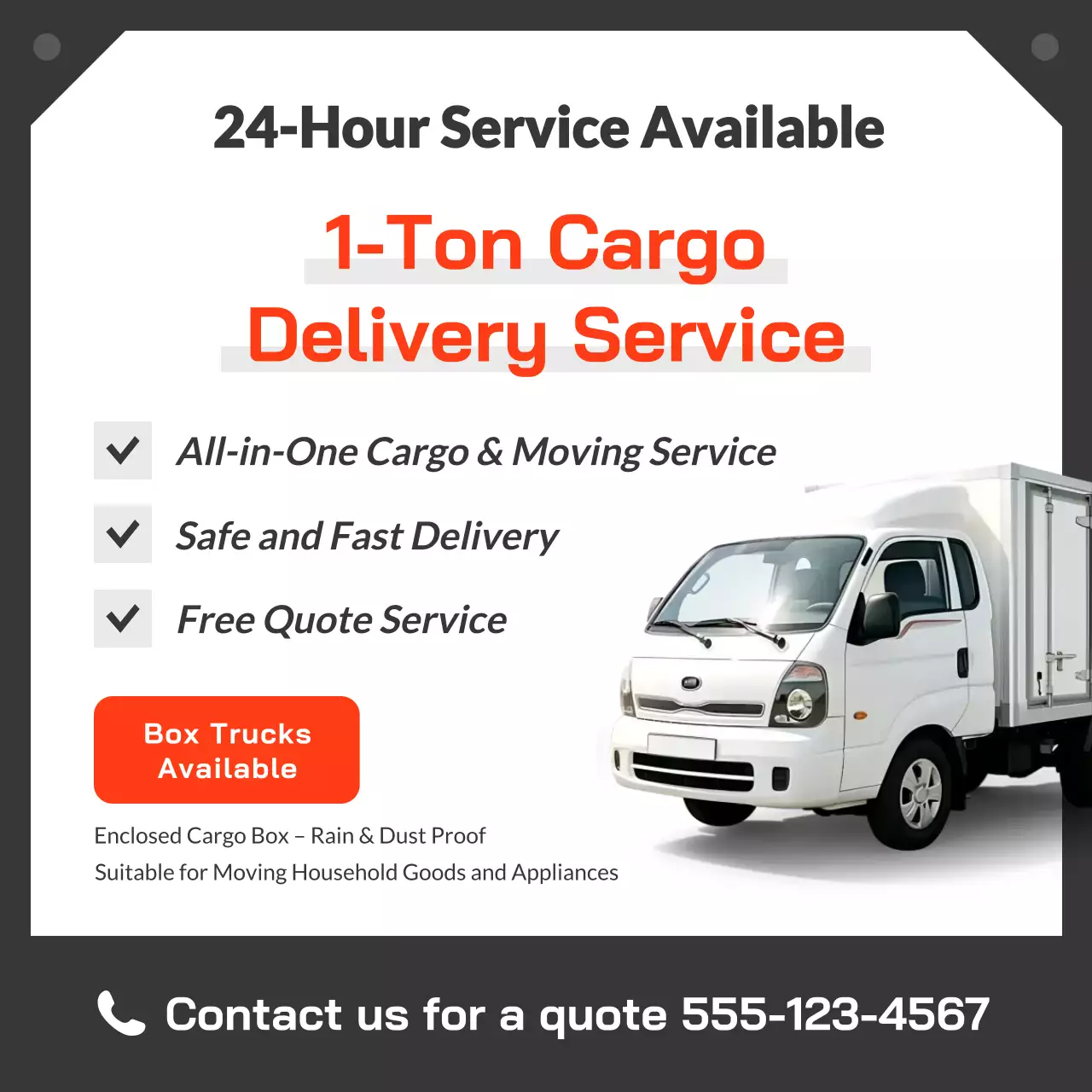 orange modern delivery advertisement