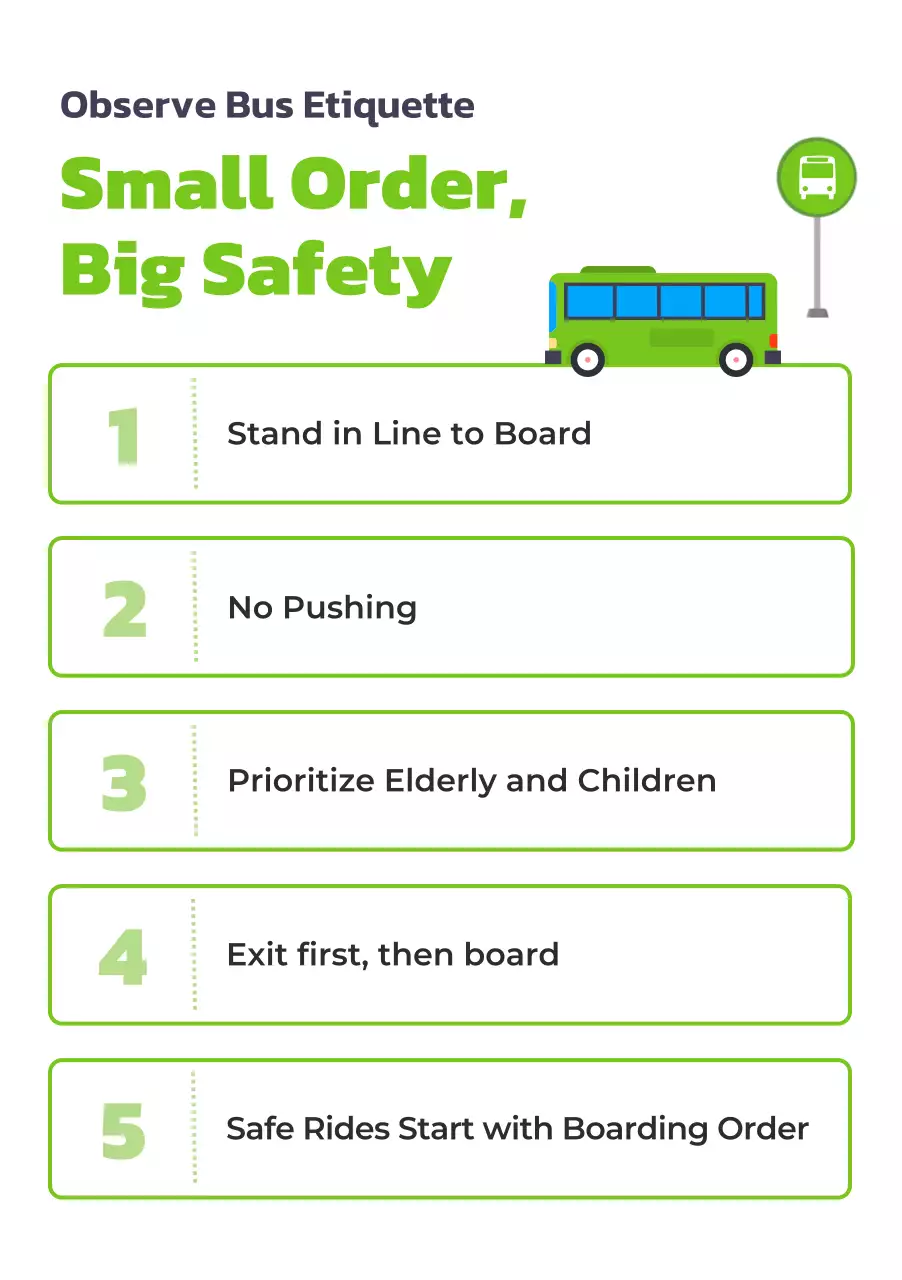green modern bus safety guideline