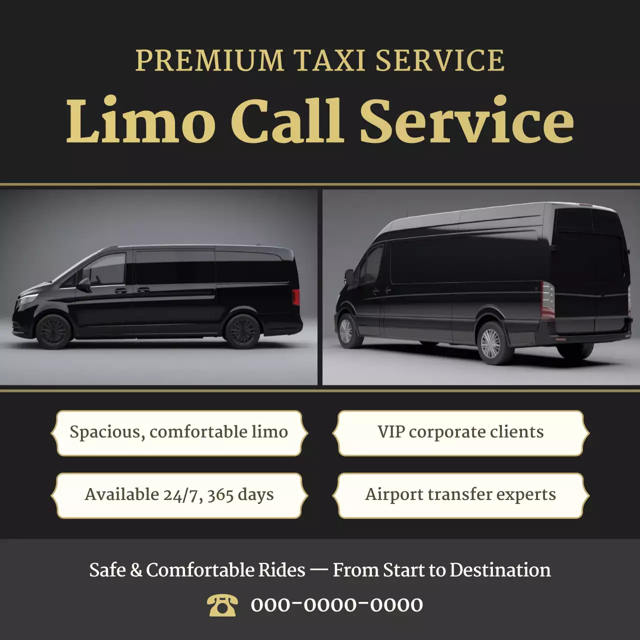 black professional taxi service promotion