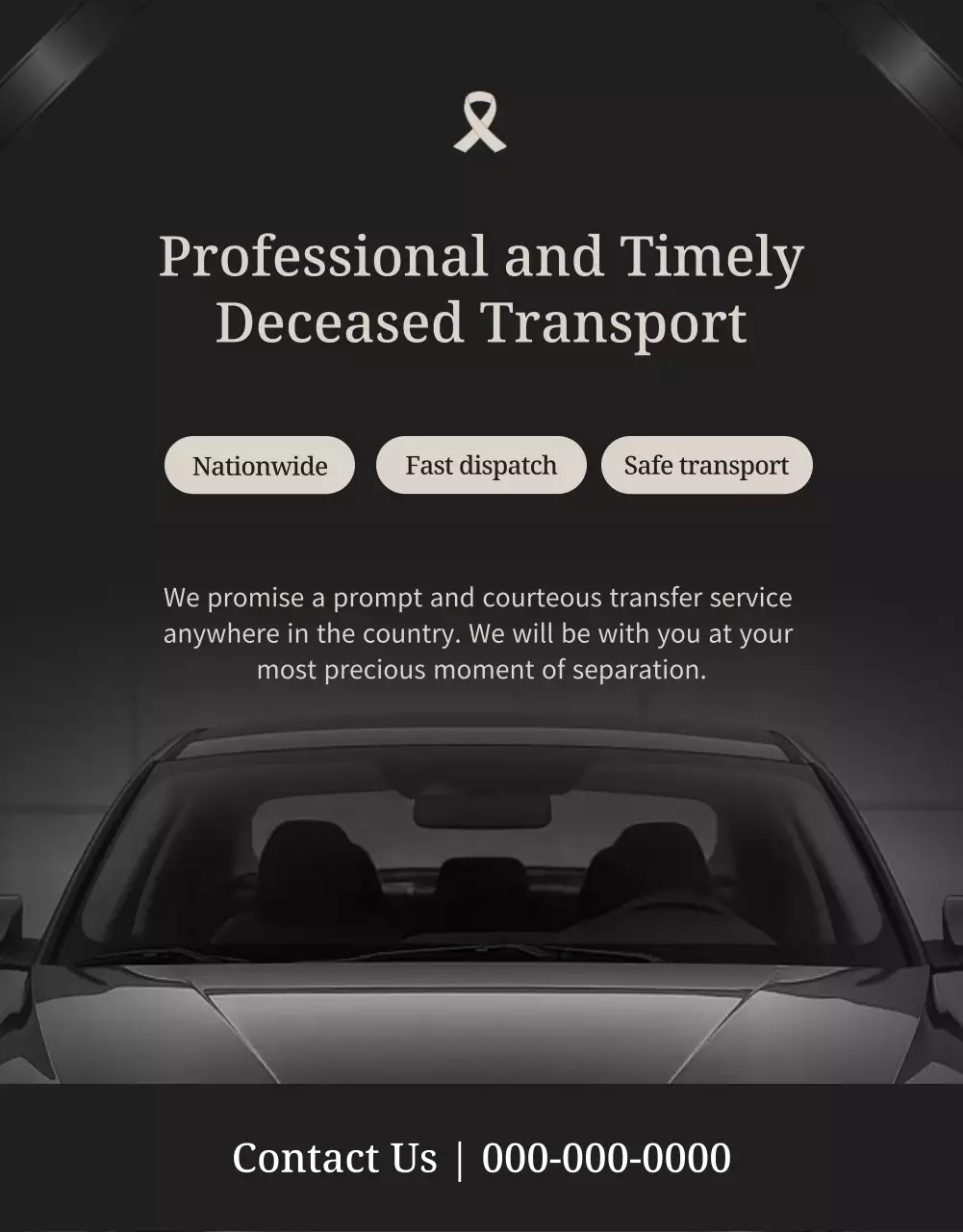 beige elegant funeral advertisement