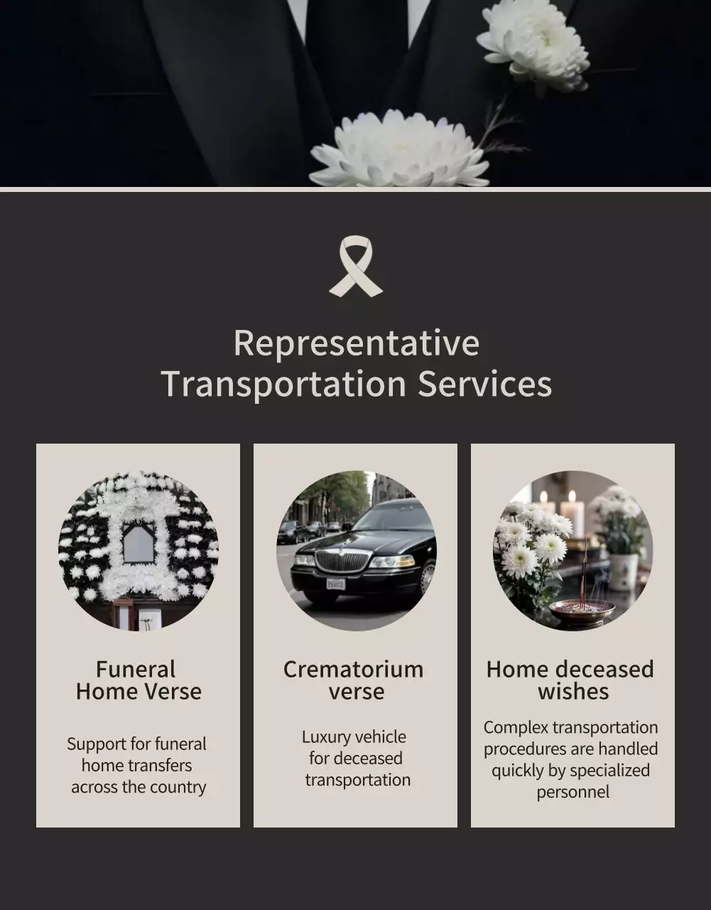 beige elegant funeral advertisement