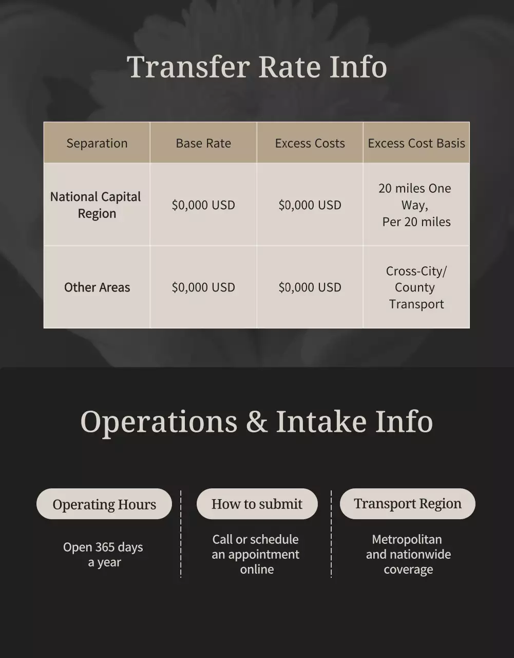 beige elegant funeral advertisement