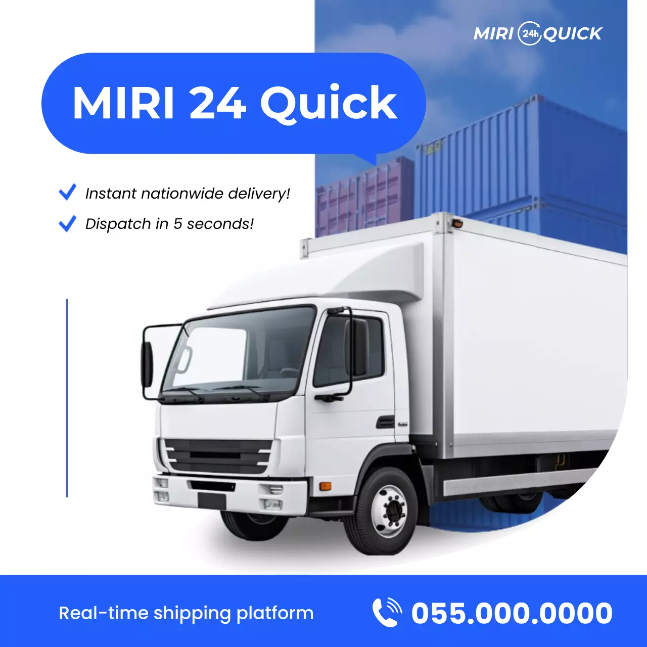 blue modern shipping promotion