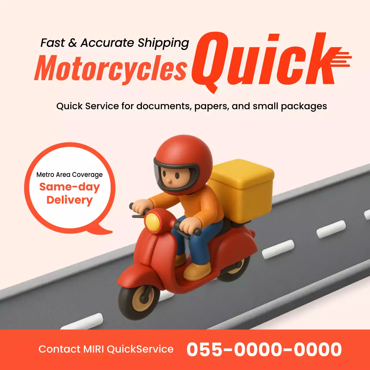 quảng cáo giao hàng hiện đại màu đỏ