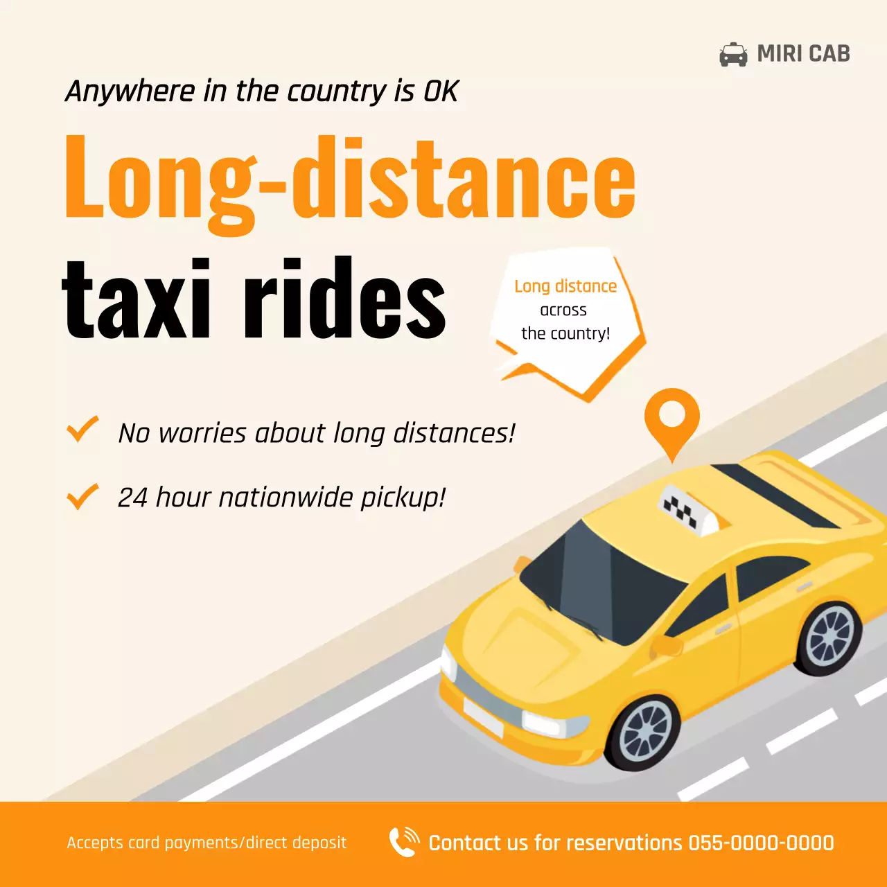 orange modern taxi promotion