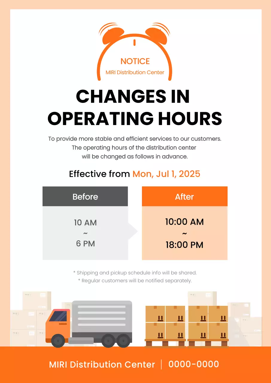 orange modern distribution notice