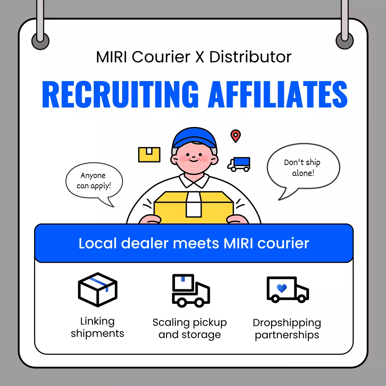 blue modern courier recruitment