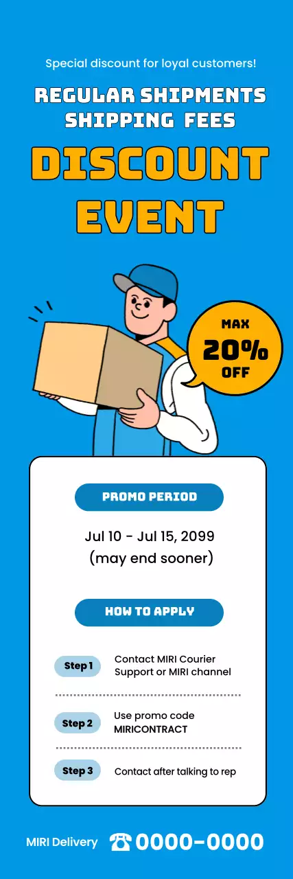 promoção de frete azul moderno