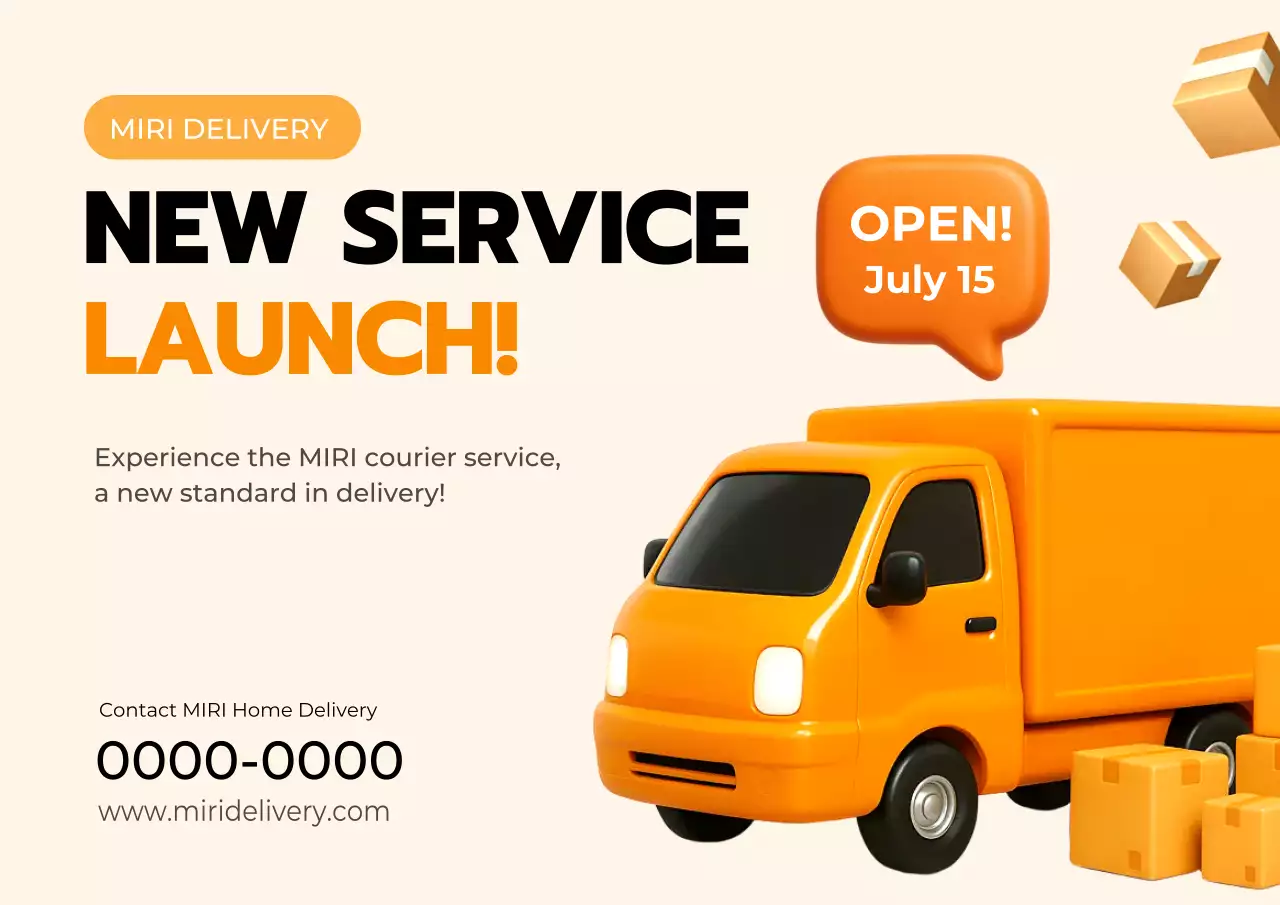 pengumuman pengiriman oranye modern