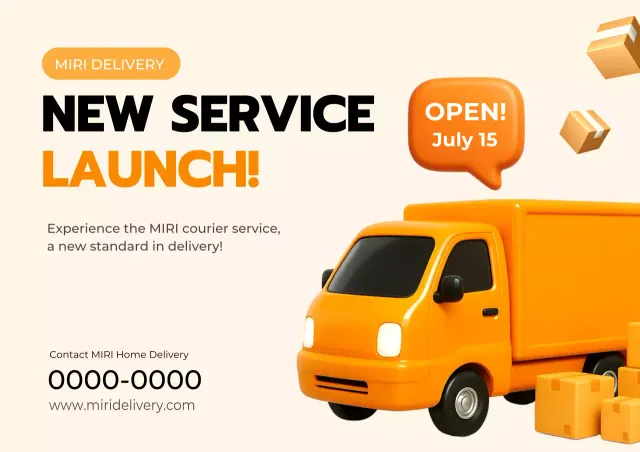 pengumuman pengiriman oranye modern