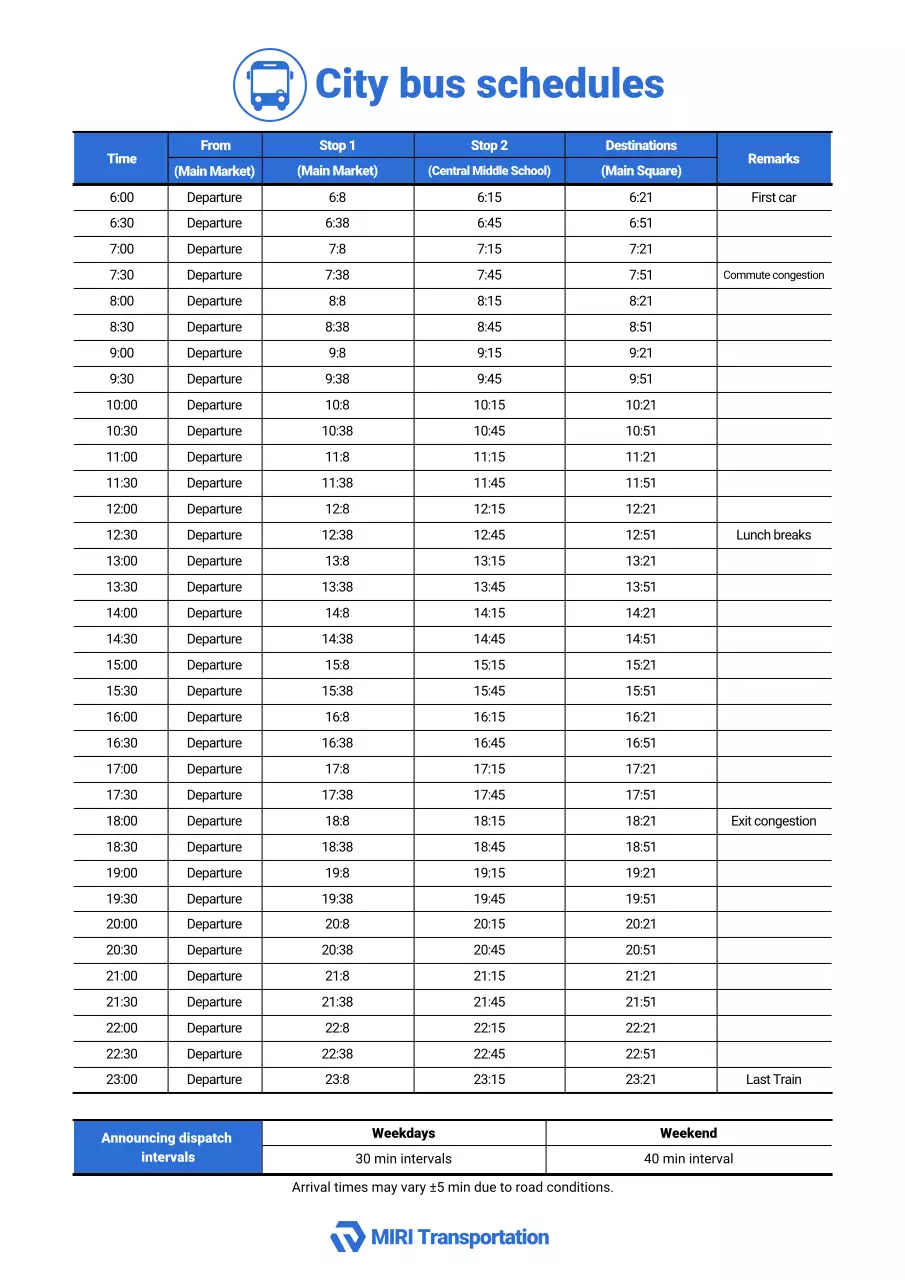 lịch trình giao thông hiện đại màu xanh