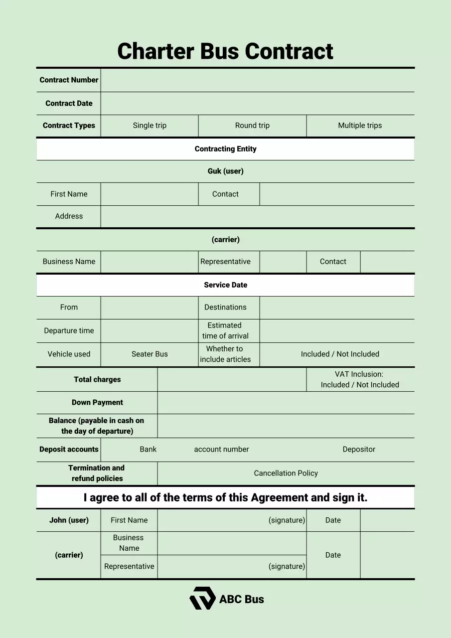 mint professional contract document