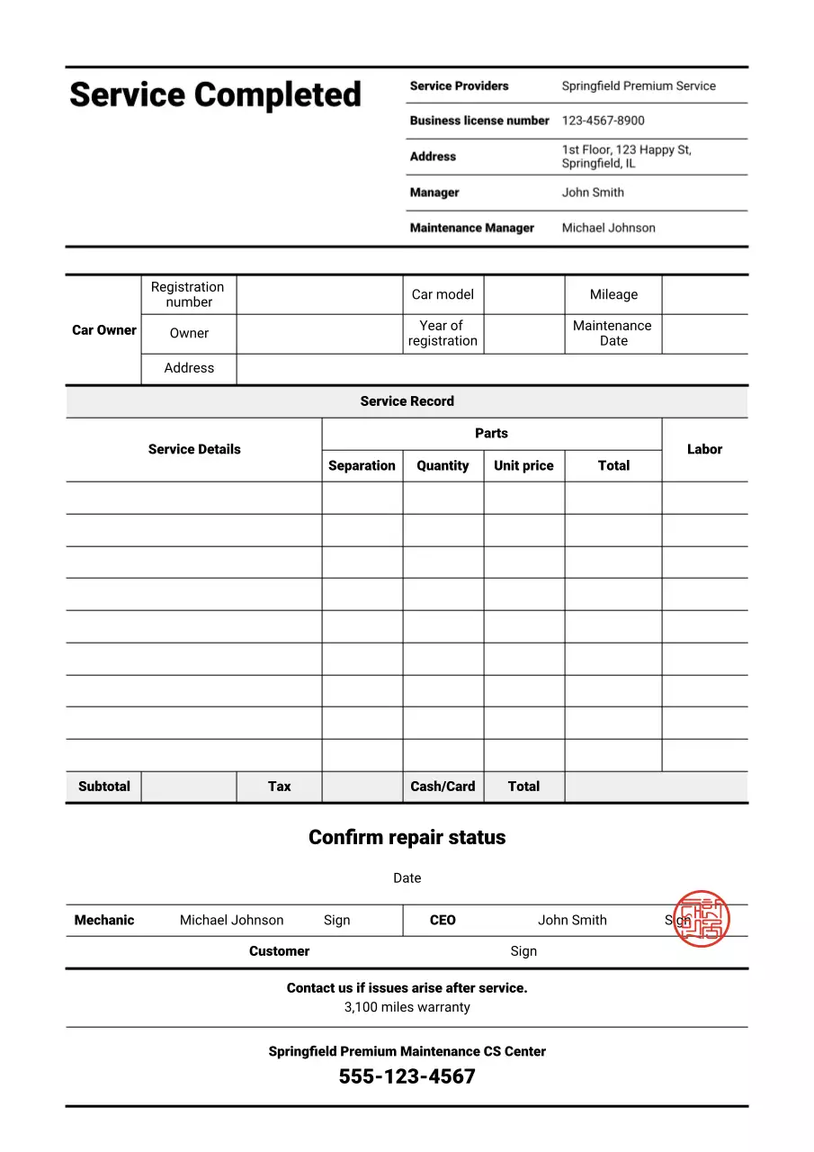 black professional service document