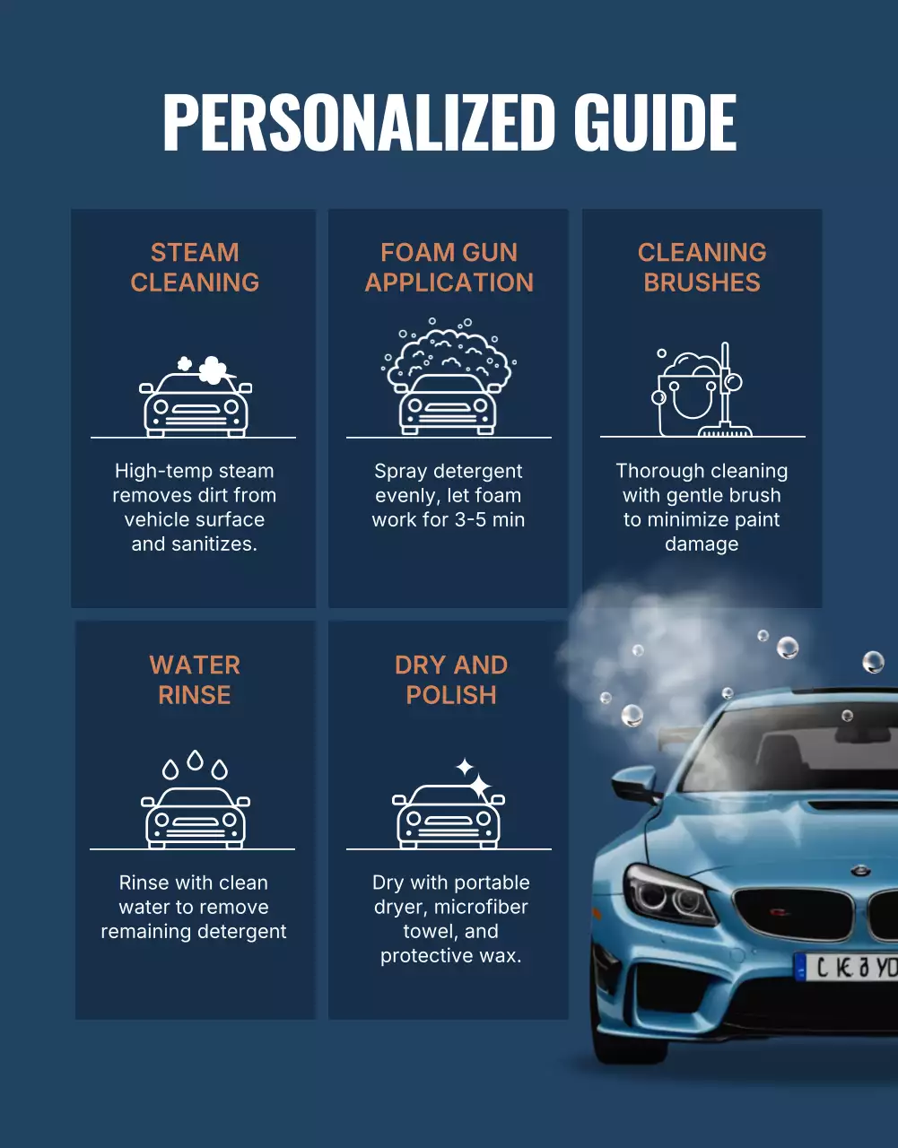 promoção de lavagem de carros moderna azul