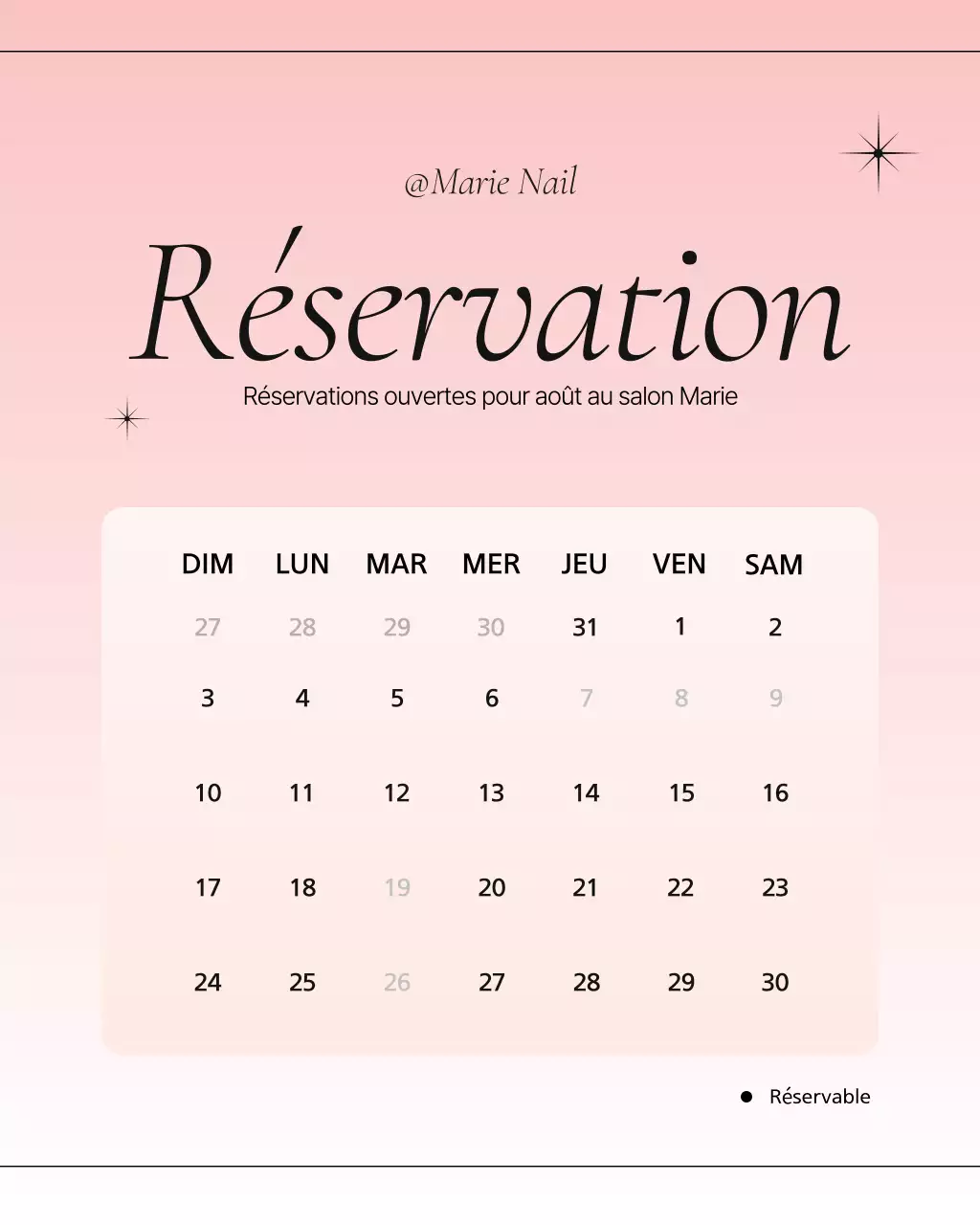 Promotion du salon de manucure moderne Pink