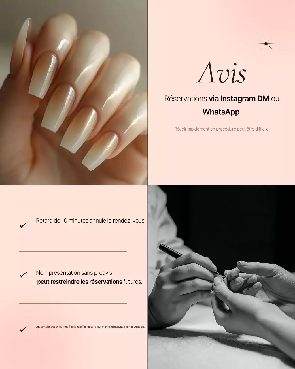 Promotion du salon de manucure moderne Pink