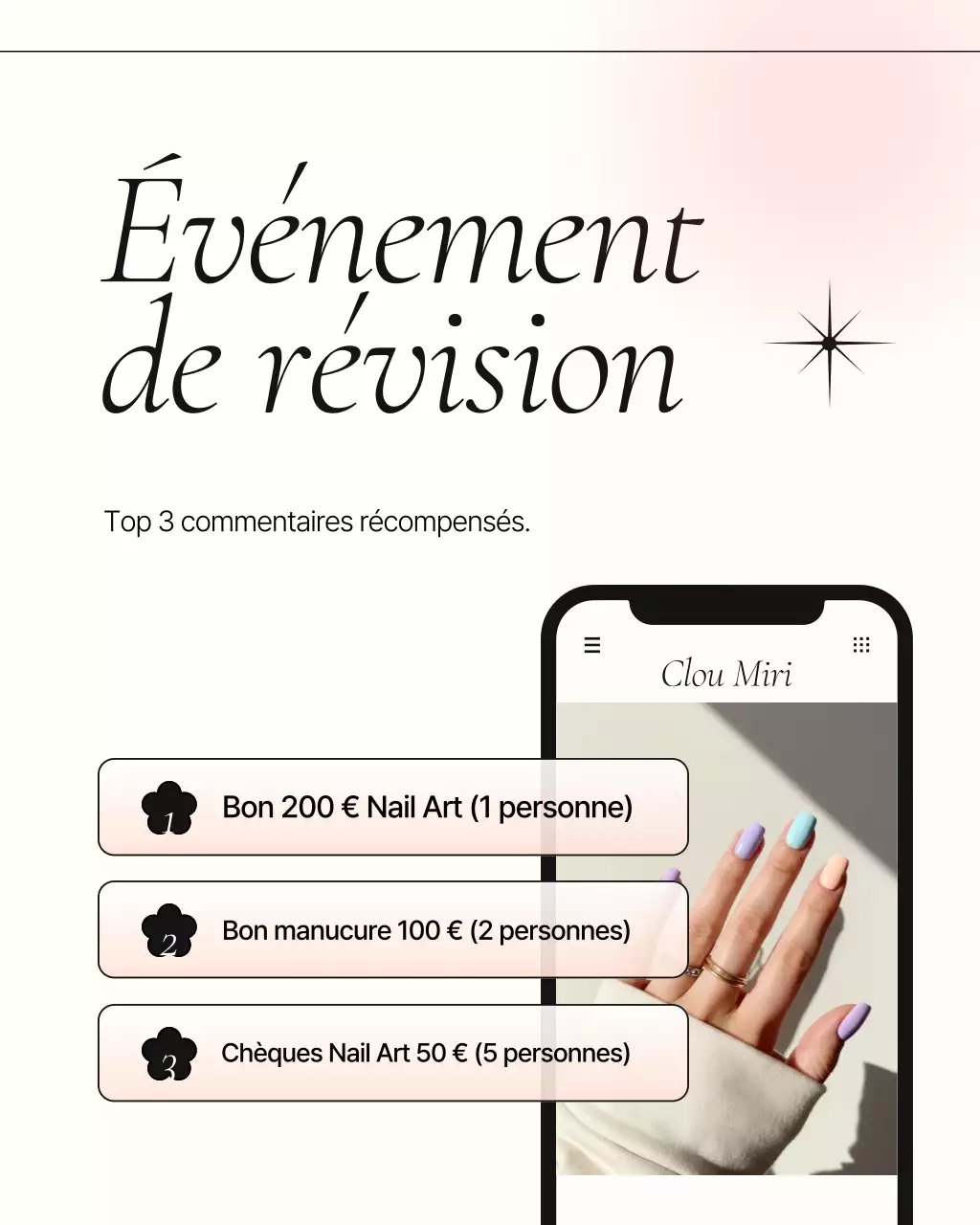 Promotion du salon de manucure moderne Pink