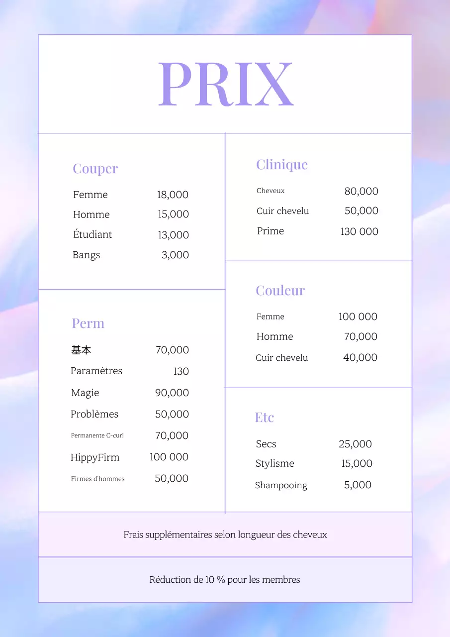 Un guide simple des prix des salons de beauté à Lavande