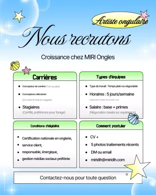 Offres d'emploi au salon de manucure Sky Blue Kitsch