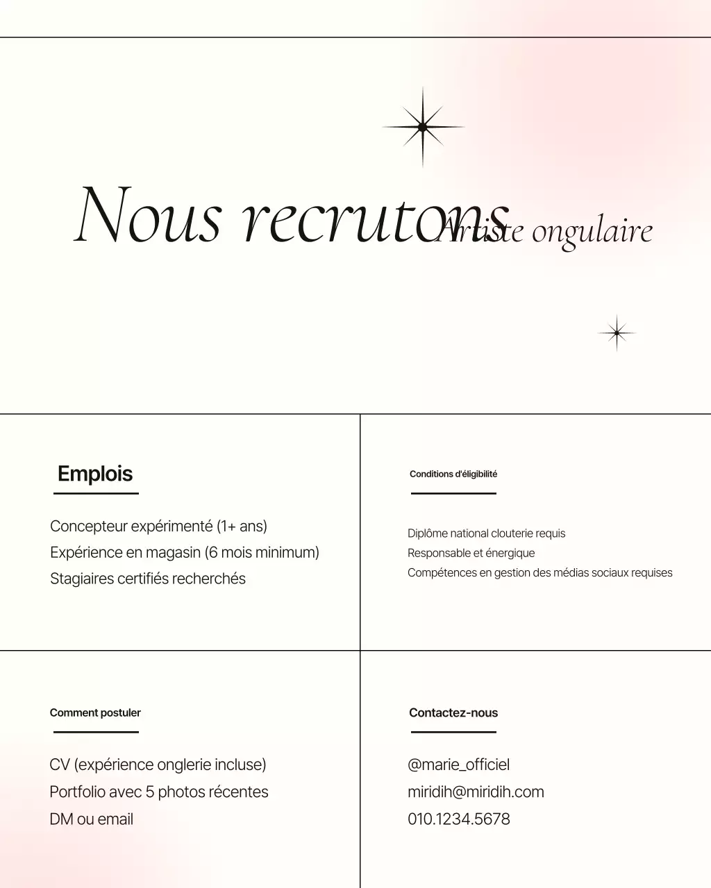 Promotion du salon de manucure moderne Pink