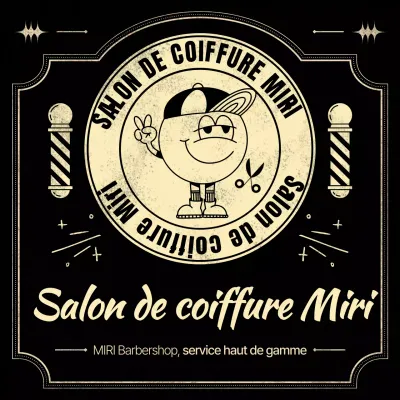 Promotion d'un salon de coiffure vintage noir