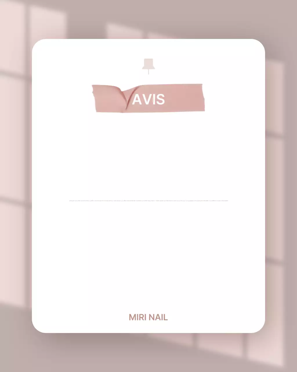 Avis de nettoyage beige