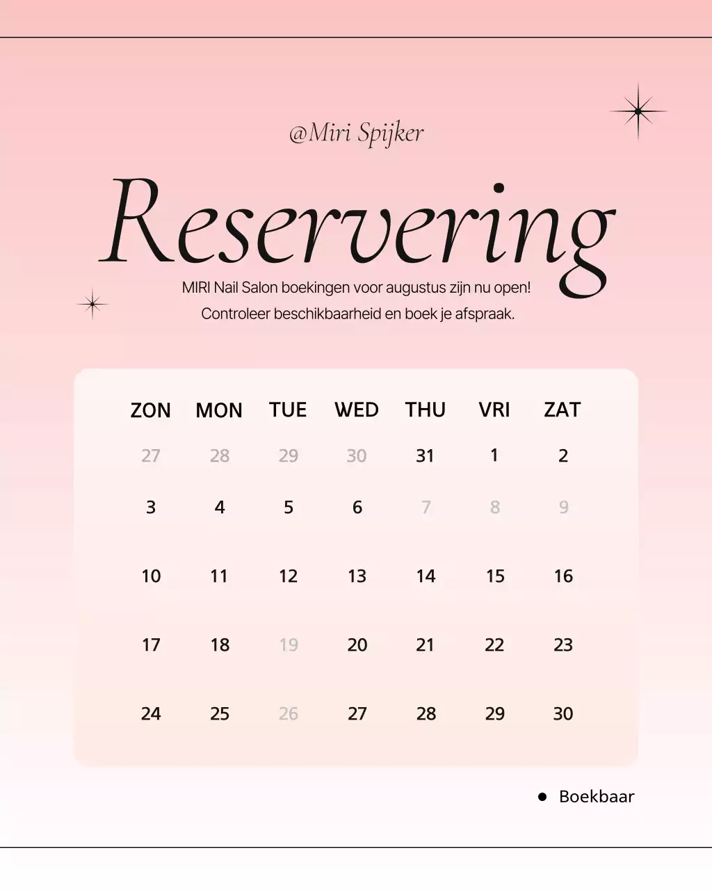 Pink's moderne nagelsalon promotie