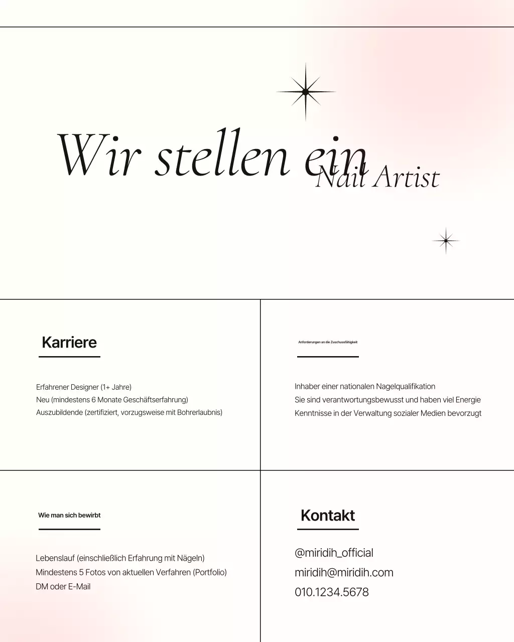 Pinks moderne Nagelstudio-Werbung