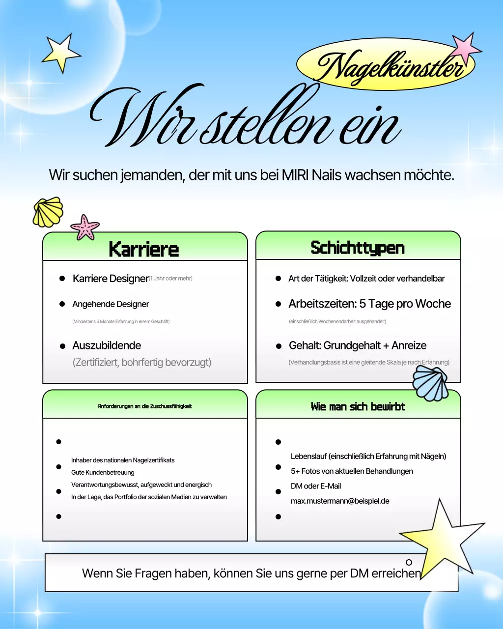 Stellenangebote im Nagelstudio Sky Blue Kitsch