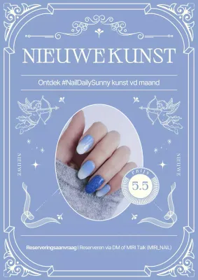 Promotie van luxe hemelsblauwe nagelkunst
