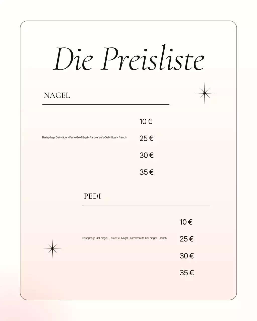 Pinks moderne Nagelstudio-Werbung