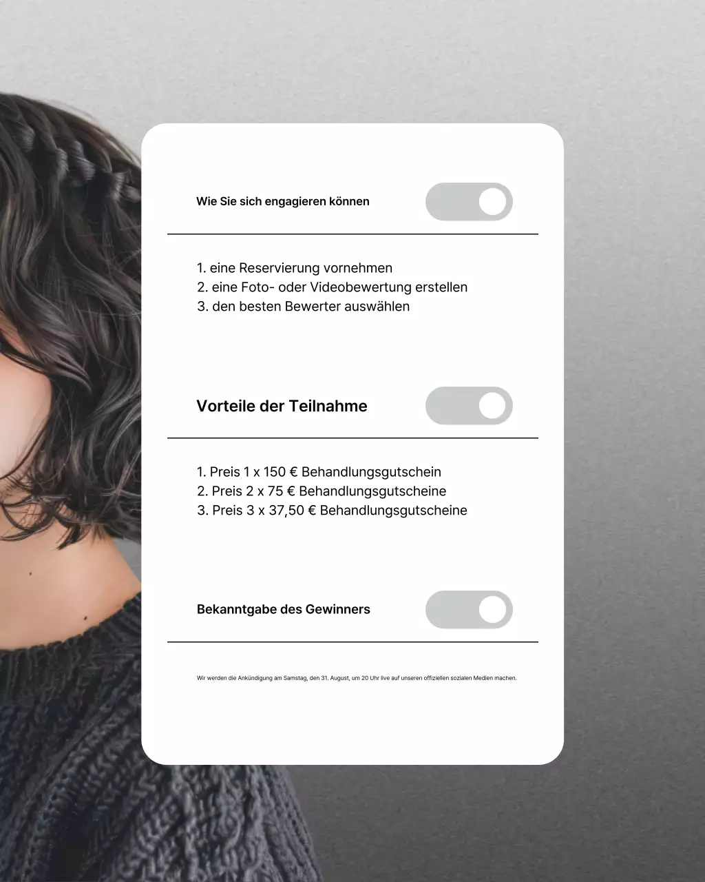 Weiße moderne Vorlagenaktion