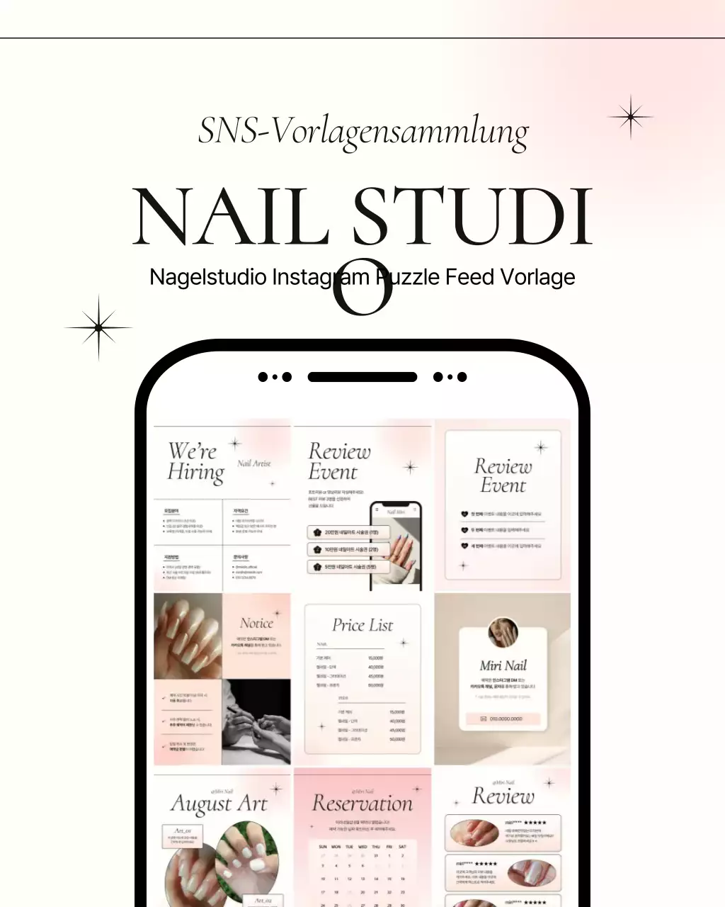 Pinks moderne Nagelstudio-Werbung