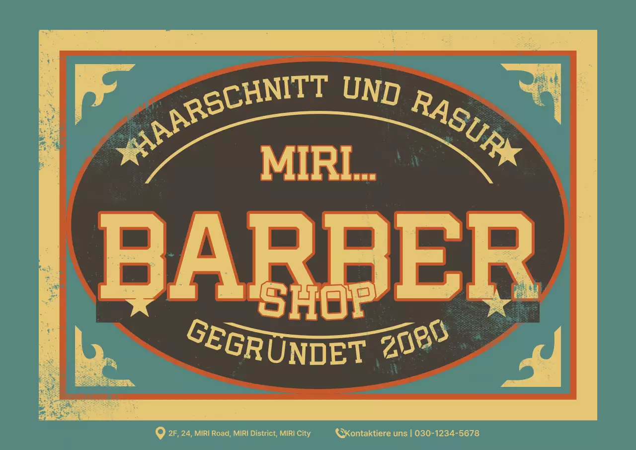 Khaki Vintage Barbershop Werbung