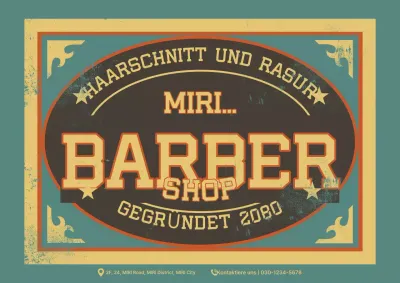 Khaki Vintage Barbershop Werbung