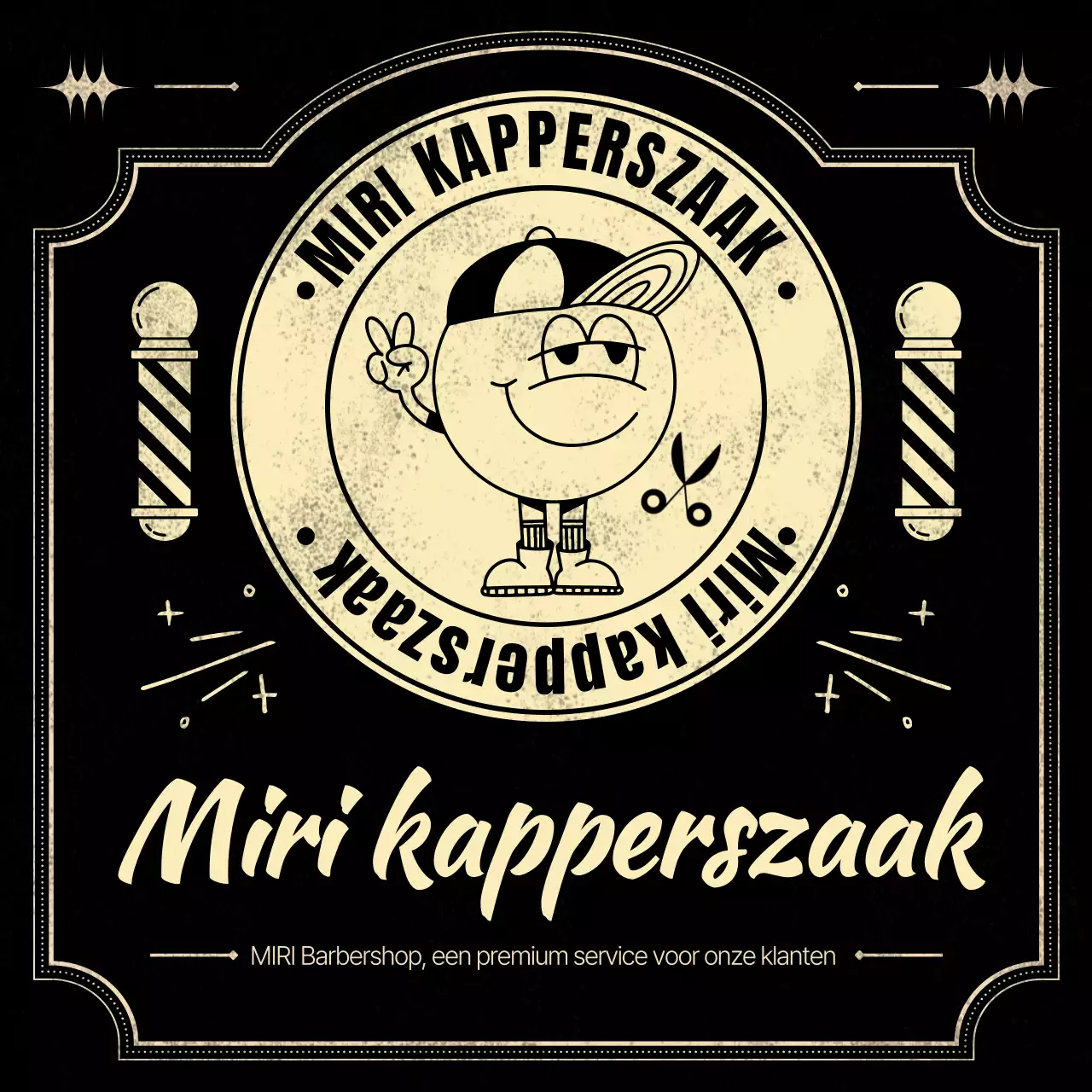 Zwarte vintage barbershop promotie