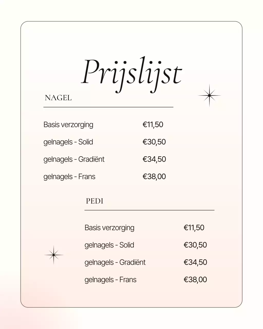 Pink's moderne nagelsalon promotie