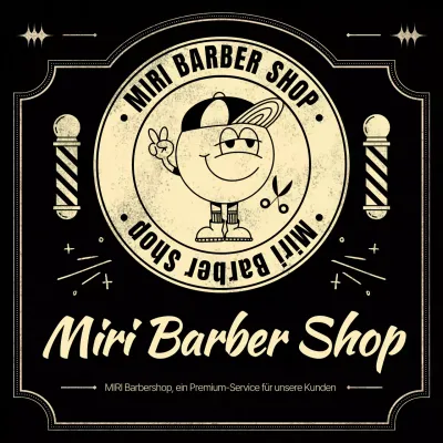 Schwarze Vintage Barbershop-Werbung